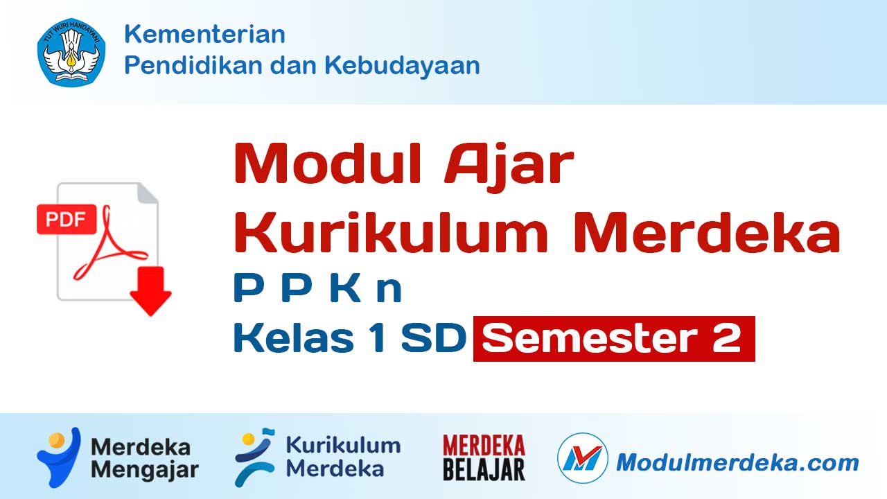 2 Modul Ajar PPKn kelas 1 SD semester 2, bab 4 dan 5 Kurikulum Merdeka