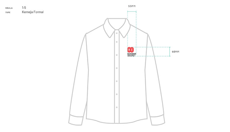 Implementasi Logo HUT ke-80 RI untuk Seragam 207 ukuran Implementasi Logo HUT ke-80 RI untuk Kemeja