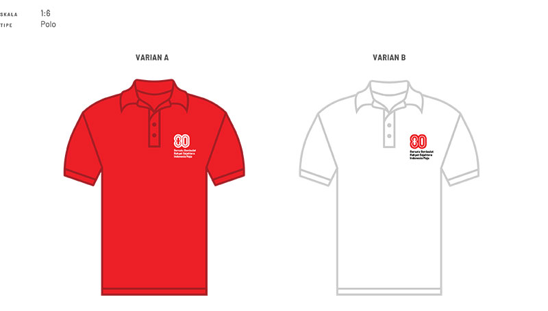 Implementasi Logo HUT ke-80 RI untuk Seragam 210 ukuran Implementasi Logo HUT ke-80 RI untuk Polo2