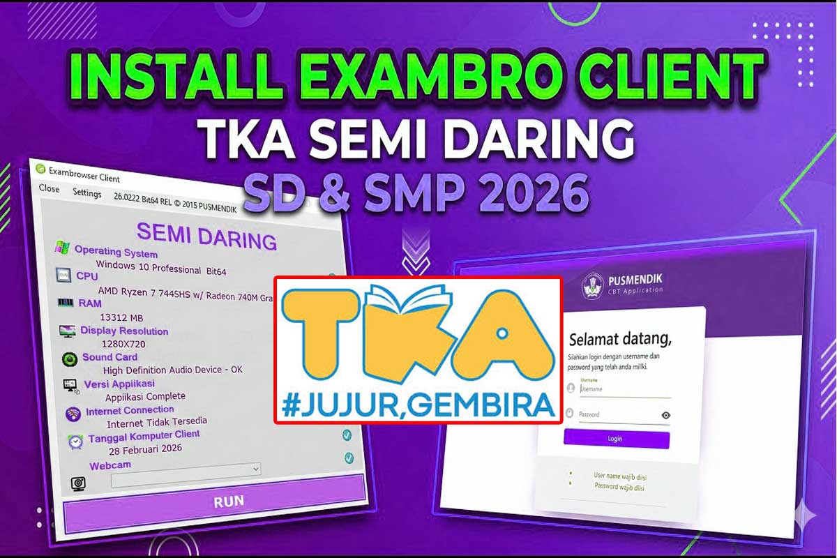 Panduan Lengkap Cara Install Aplikasi Exam Browser Client TKA 2026