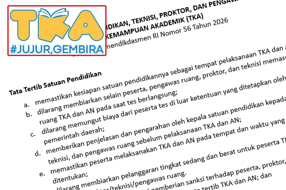 Tata Tertib TKA 2026, Aturan Ujian, Larangan, dan Sanksi Peserta